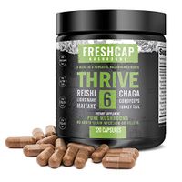 Thrive 6 Mushroom Complex - 120 Capsules - Lion's Mane, Reishi, Cordyceps, Chaga, Turkey Tail, Maitake - Supplement - Real Fruiting Body - No Fillers