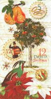 psx11g16 Punch Studio 16 Ct Twelve Days of Christmas Paper Guest Towels / Dinner Napkins Holiday