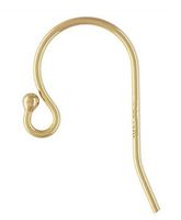 20pcs 14k Gold plated Sterling Silver Ear Wire Ball Dot Earring Hooks 20mm Dangle Earwire Connectors (Thin wire ~ 0.5mm - 24GA) SS235