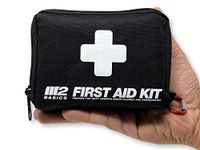 M2 BASICS 150 Piece First Aid Kit w/Compact Bag, Carabiner, Emergency Blanket | Free First Aid Guide | Emergency Medical Supply | Full of Supplies for Home, Office, Outdoors, Car, Camping, Travel