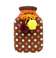 850 ML Natural Rubber Water Injection Hot Water Bag,Brown