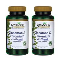 Swanson Cinnamon & Chromium with Chromax 60 Veg Capsules (2 Pack)