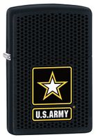 Zippo Lighter: US Army Logo with Stars - Black Matte 79431