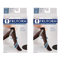Truform Compression 15-20 mmHg Sheer Knee High Stocking Black, X-Large, 2 Count