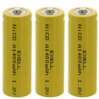 3x A Size 1.2V 1400mAh NiCD Button Top Rechargeable Batteries for meters, Telecoms, UPS and Smart grid