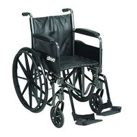 Drive Silver Sport 2 Wheelchair, Detachable Full Arms, Swing Away Footrests, 20" Seat, Model - SSP220DFA-SF