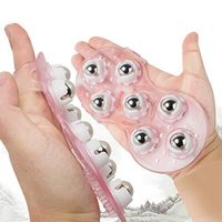 Handheld Body Massage,Fencia Palm Shaped Massage Glove Body Massager 360 Degree Stainless Steel Metal Rolling Ball Massager for Pain Stress Relief Relax Cellulite Reduction
