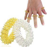 5Pcs Acupressure Massage Rings + 2Pcs Wrist Massager Rings, Chinese Medicine Pain Therapy Finger Circulation Massage Ring Health Care Tool