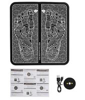 EMS Foot Recovery Mat Electric Foot Massage Mat Acupuncture Massager Feet Relax Machine Beauty Foot Vibrator Training Muscle Physiotherapy Foldable Sport USB Charging