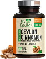 Certified Organic Ceylon Cinnamon Standardized 1800mg - Organic Sri Lanka Ceylon Cinnamon Powder Pills - Made in USA - Best Natural Blood Sugar Support Supplement - 120 Capsules