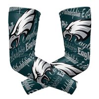 Philadelphia Eagles Cooling Arm Sleeve (Pair) - Elbow Brace Support Sun UV Protection for Men & Women - Sports Sleeves for Basketball Baseball Softball Volleyball