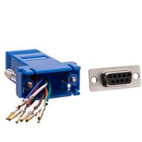 GOWOS Modular Adapter, Blue, DB9 Female to RJ45 Jack - Universal Grounded DVI USB HDMI Gender Ethernet Modem Converter Wall Plug Charger