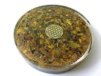 Tiger Eye Chakra gemstone Orgone Tea Coaster Mixed gemstone orgone tea coaster 7 Chakra stone EMF protection Neutral-Space Super-cell geometry Plates Powerforms harmonious resonance Energy Custom Gift
