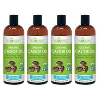 Sky Organics USDA Organic Castor Oil Cold-Pressed 100% Pure, Hexane-Free Castor Oil - Moisturizing & Healing, For Dry Skin, Hair Growth - For Skin, Hair Care, Eyelashes - Castor Oil, 1 lb (Pack of 4)