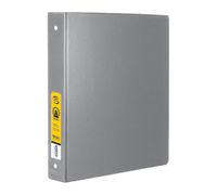 BAZIC 1" Grey 3-Ring Binder w/ 2-Pockets, Case of 12 (4111-12)