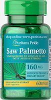 Puritans Pride Saw Palmetto Standardized Extract 160 mg Softgels, 60 Count