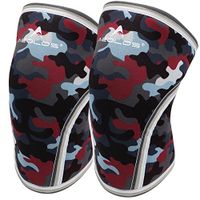 Knee Sleeves (1 Pair), 7mm Thick Compression Knee Braces Offer Strong Support for Weightlifting | Cross Training | Powerlifting | Bodybuilding | Squats | Gym and Other Sports (Large, Red Camo)