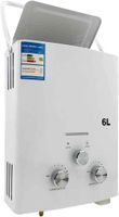 Cozyel 1.58GPM 6L Tankless Water Heater, Outdoor Portable Propane Gas Water Heater, Propane Water Heater, Overheating Protection, Easy to Install, Use for RV Cabin Barn Camping Boat, with Shower Head