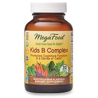 MegaFood, Kids B Complex, Promotes Cognitive Focus and a Sense of Calm, B Vitamin Supplement, Gluten Free, Vegetarian, 30 tablets (30 servings)
