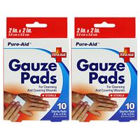 Pure-Aid Gauze Pads 2inch x 2inch-10cts (2 Pack)