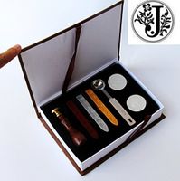 Stamp Seal Sealing Wax Vintage Classic Old-Fashioned Antique Alphabet Initial Letter Set Brass Color Creative Romantic Stamp Maker (J)