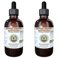 Hawthorn Alcohol-Free Liquid Extract, Hawthorn (Crataegus Laevigata) Dried Leaf and Flower Glycerite Hawaii Pharm Natural Herbal Supplement 2x2 oz