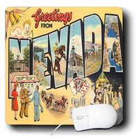3dRose LLC 8 x 8 x 0.25 Inches Mouse Pad, Greetings from Nevada Vintage Postcard (mp_163746_1)