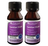 De La Cruz 1% Gentian Violet First Aid Antiseptic Liquid, Made in USA 1 FL OZ (2 Bottles)