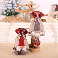 Christmas Elf Swedish Gnomes Tomte Fabric Drawstring Treat Bags Gift Bags Candy Bags Holiday Party Under The Tree 3D Decorations Thanks Giving Day Gifts Set of 2