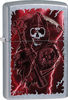 Zippo Personalized Message Engraved on Backside S O A Reaper Skeleton Windproof Lighter
