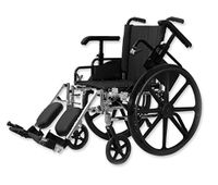 Economy High Performance Lightweight Transport Wheelchair 18" with padded, elevating legrest