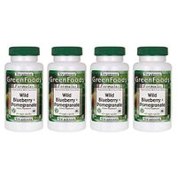 Swanson Wild Blueberry + Pomegranate 60 Veg Capsules (4 Pack)