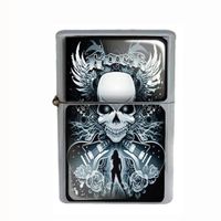 Wind Proof Dual Torch Refillable Lighter Skull Design-003