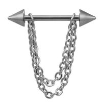 New Beautiful Nipple Ring 1Pc Fashion Multilayer Chain Drop Nipple Bar Ring Barbell Body Piercing Jewelry - Silver Cone