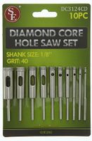 SE Diamond Core Hole Saw Set, Grit 40, 1/8" (10 PC.) - DC3124CD