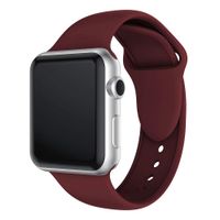 QingBo-US Sport Colorful Rubber Double Rivets Silicone Watch Band for Apple Watch Series 3 & 2 & 1 42mm (Turquoise) (Color : Wine Red)