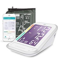 1byone Blood Pressure Monitor Upper Arm with Large Cuff, Bluetooth Automatic BP Monitor Machine Kit for Home (White)