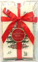 Christmas Tree Patterned Guest/Dinner Napkins w/ Napkin Caddy