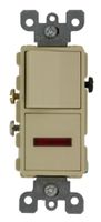 Leviton 5626-I 15 Amp, 120 Volt, Decora Single-Pole / Neon Pilot AC Combination Switch, Commercial Grade, Grounding, Ivory