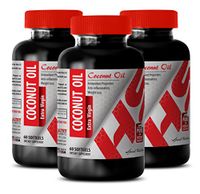 Appetite suppressant for Weight Loss - Extra Virgin Coconut Oil - Weight Loss Natural Supplements - 3 Bottles 180 Softgels