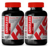 Soursop Leaf Powder - Pure GRAVIOLA Leaf Powder 650 MG - Promote Nervous System (2 Bottles)
