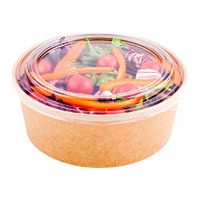 Clear Plastic Lid for 44 oz Bio Salad Container - Disposable - 200ct Box - Restaurantware