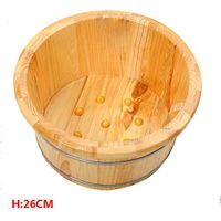 ERHANG Foot Massagers Pedicure Basin Flat Cedar Foot Bath Tub with Cover Massage Barrel Household Cleaning Supplies,E