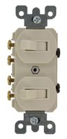 Leviton 5243 15 Amp, 120/277 Volt, Duplex Style Two 3-Way Combination Switch, Commercial Grade, Light Almond