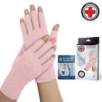 Doctor Developed Pink Ladies Arthritis Compression Gloves and Doctor Written Handbook -Relieve Arthritis Symptoms, Raynauds Disease & Carpal Tunnel (Large)