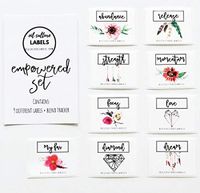 Oil Culture Labels, Starter Kit, 9 Label EMPOWERED Themed Set with Bonus Blend Tracker, Dilution Guide and Recipes, 1 Count