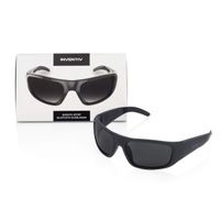 Inventiv Sport Wireless Bluetooth Audio Sunglasses, Open Ear Headphones Music & Hands-Free Calling, for Men & Women, Polarized Glasses Lenses (Black Frame/Grey Tint)
