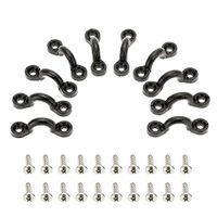 Docooler 10pcs Nylon Bungee Deck Loops Tie Down Pad Eye with 20 Screws for Boat Kayak Deck Rigging Kit