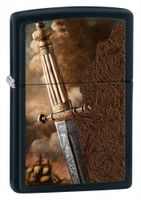 Zippo Black Matte Sword of War Lighter
