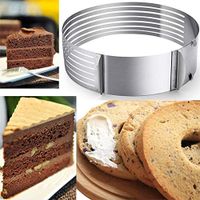 CURE SECRET 6-8/9-12 inch Adjustable Stainless Steel Cake Layer Slicer Cutter Mousse Slicing Mould